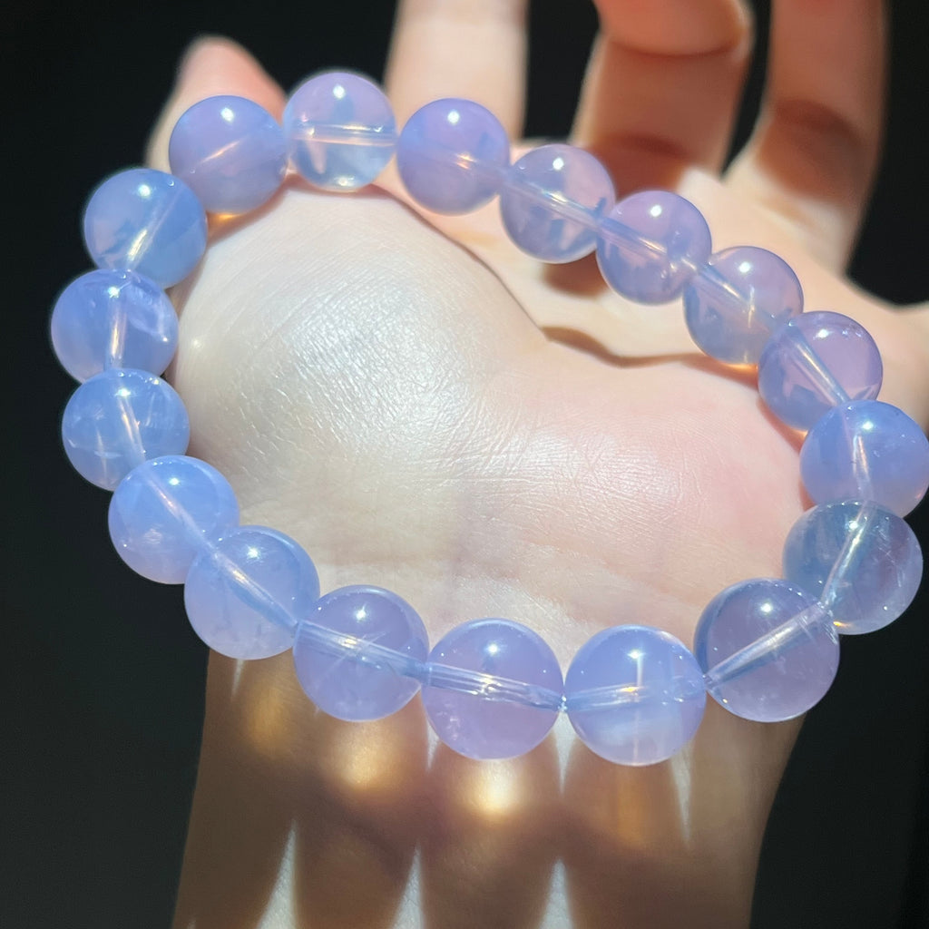 Natural lavender amethyst beaded braclet