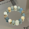 Natural blue calcite beaded bracelet