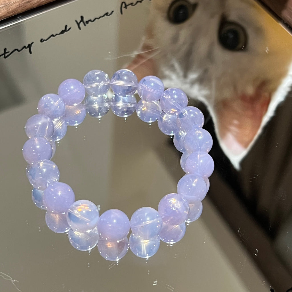 Natural lavender amethyst beaded braclet