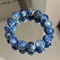 Natural blue kyanite beaded bracelet